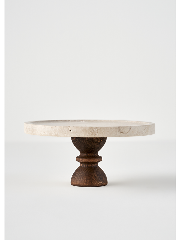 Bella Maison Ephesus Traverten Kek Standı Naturel (25 cm)