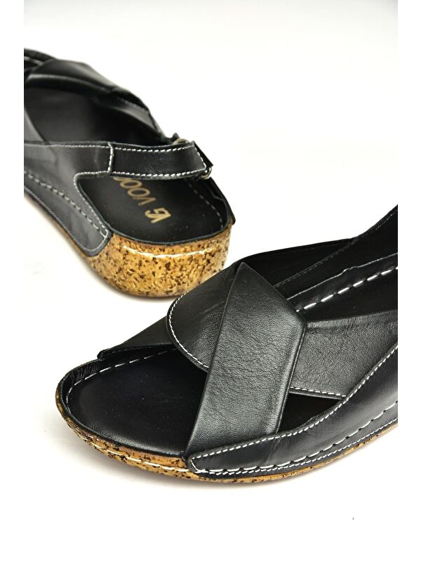 U5550610 Siyah Kadın Sandalet - Görsel 5