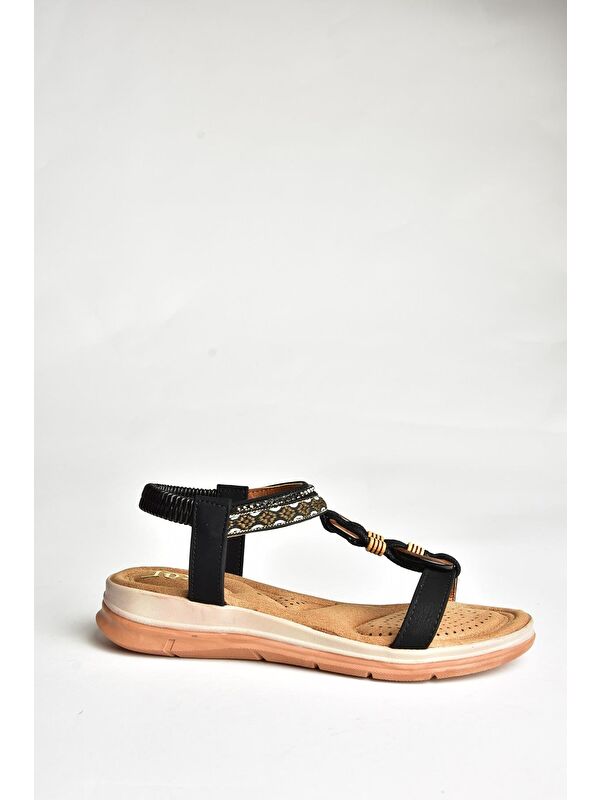 U2586168 Siyah Kadın Sandalet - Görsel 2