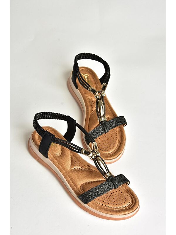 U2586252 Siyah Kadın Sandalet - Görsel 4