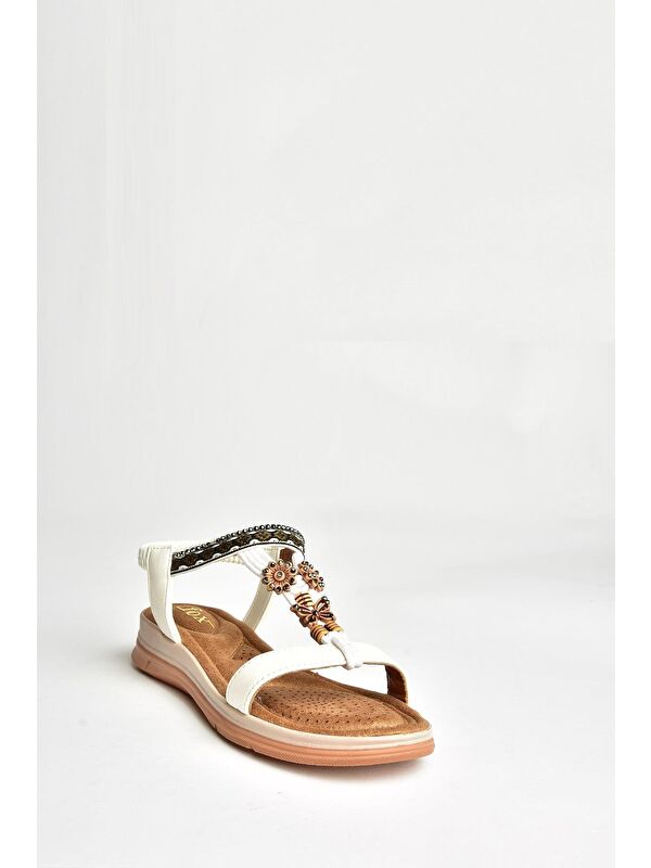 U2586152 Beyaz Kadın Sandalet - Görsel 3