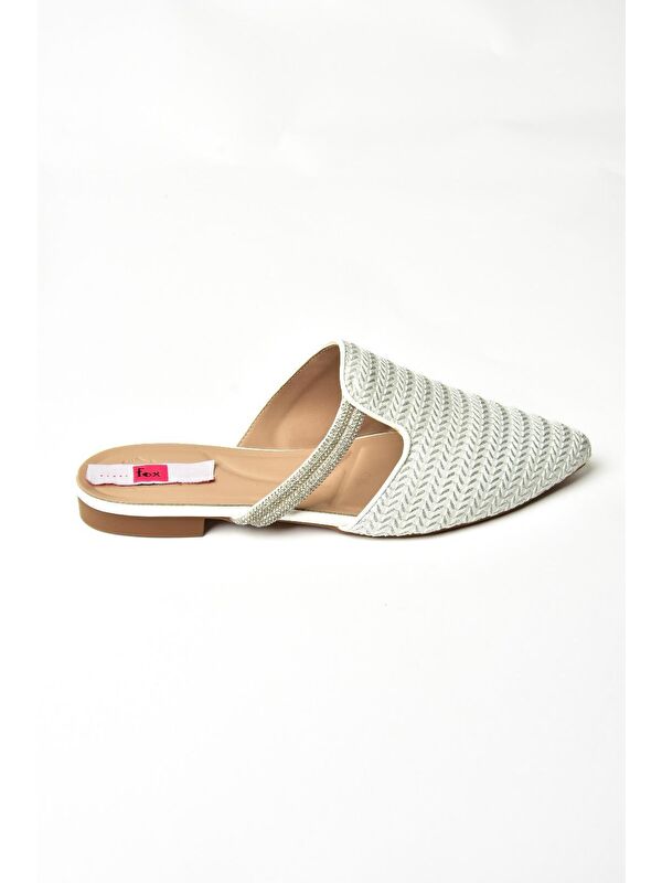 P8200314 Beyaz Kadın Terlik - Görsel 2