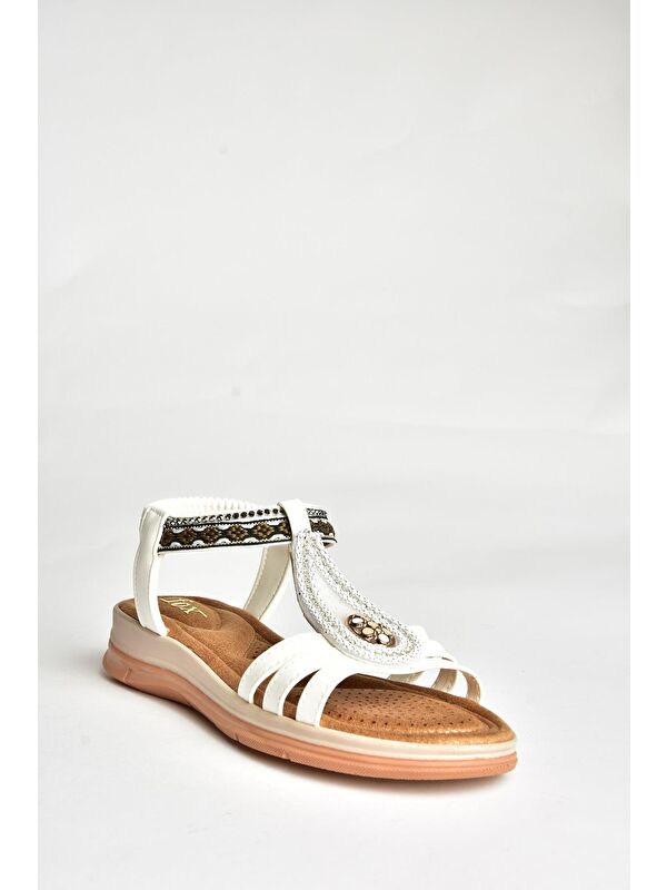 U2586137 Beyaz Kadın Sandalet - Görsel 3