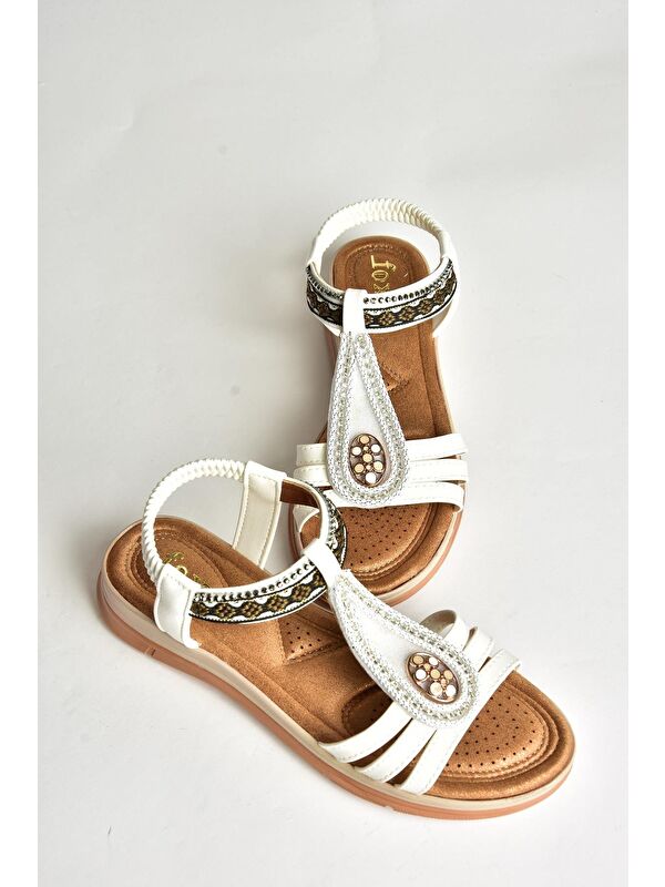 U2586137 Beyaz Kadın Sandalet - Görsel 4