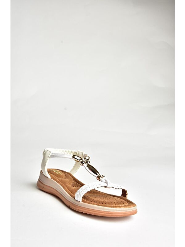 U2586252 Beyaz Kadın Sandalet - Görsel 3