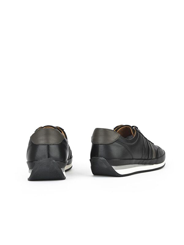 Erkek Hakiki Deri Sneaker 1311002 060 Siyah - Görsel 4