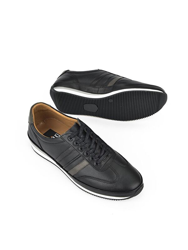 Erkek Hakiki Deri Sneaker 1311002 060 Siyah - Görsel 5