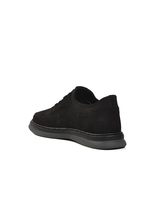 Siyah Nubuk Hakiki Deri Erkek Casual Ayakkabı 403 M - Görsel 5