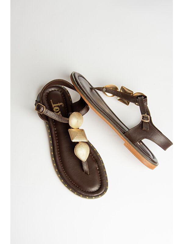 U2912400 Kahverengi Kadın Sandalet - Görsel 3