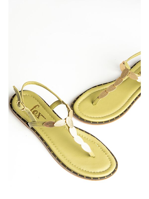 U2912401 Yeşil Kadın Sandalet - Görsel 4