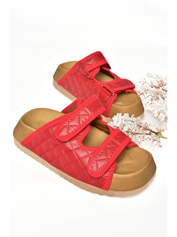 S8115462 Kırmızı Kadın Terlik - Görsel 4