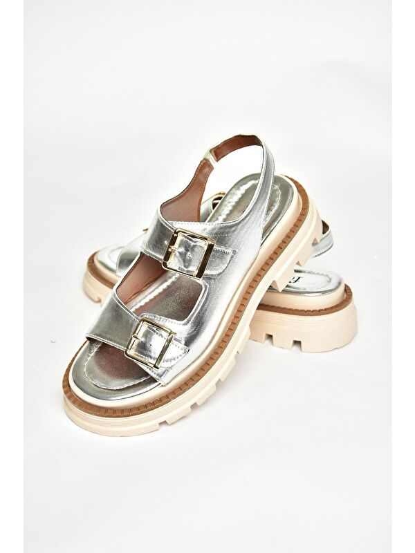 S4373022 Gümüş Kadın Sandalet - Görsel 3