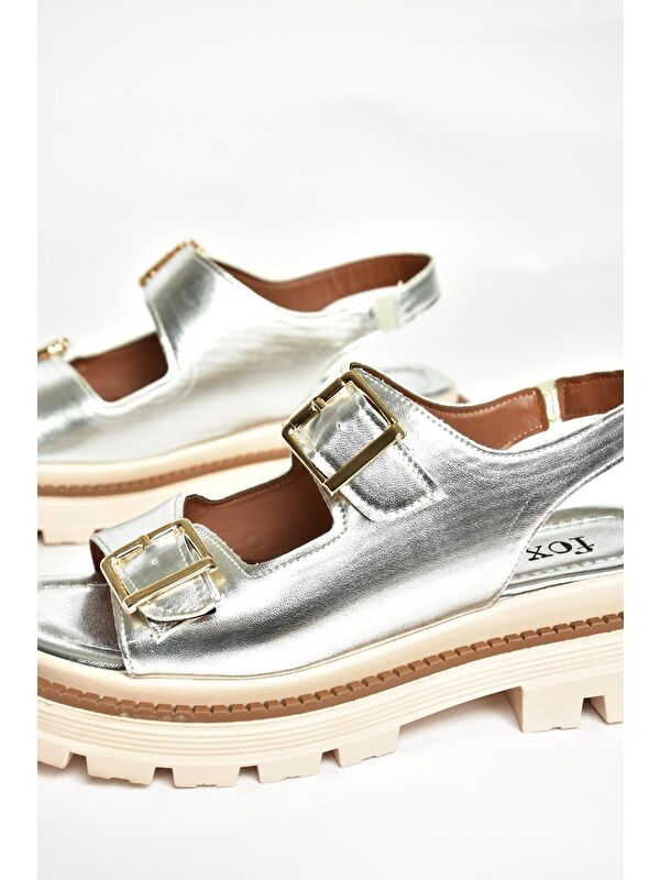 S4373022 Gümüş Kadın Sandalet - Görsel 5