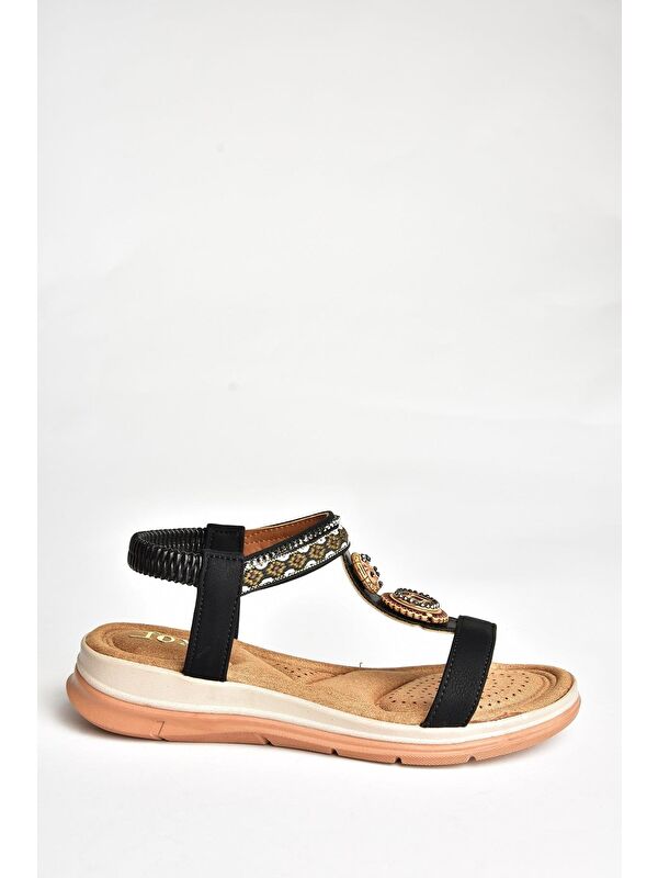 U2586136 Siyah Kadın Sandalet - Görsel 2