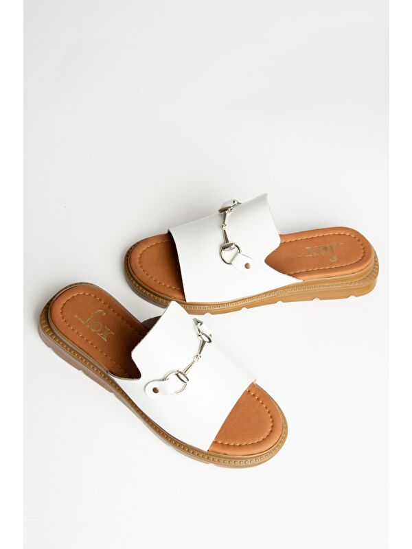 U2910993 Beyaz Kadın Terlik - Görsel 3