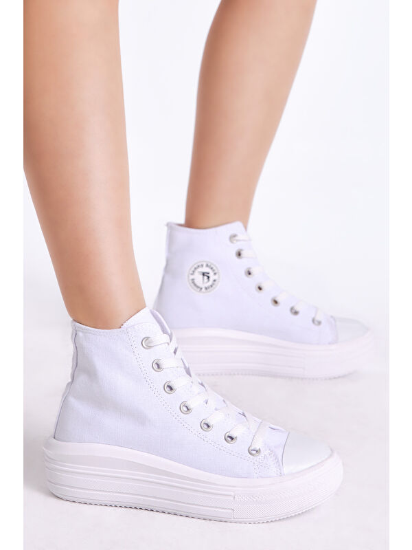 Tonny Black Lacivert Tonny Black Rahat Kalip Kadın Kalın Tabanlı Uzun Spor Ayakkabı