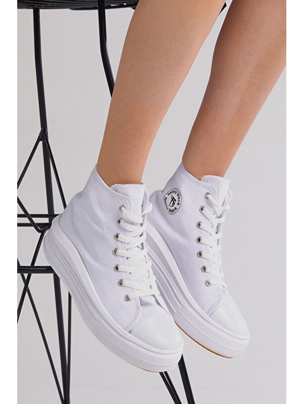 Tonny Black Lacivert Tonny Black Rahat Kalip Kadın Kalın Tabanlı Uzun Spor Ayakkabı