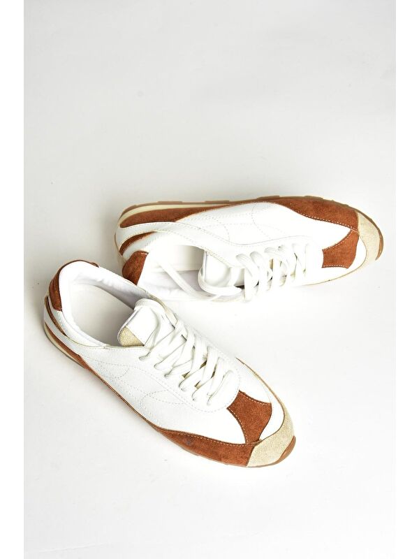 U9736452 Beyaz/Taba Kadın Sneakers - Görsel 4
