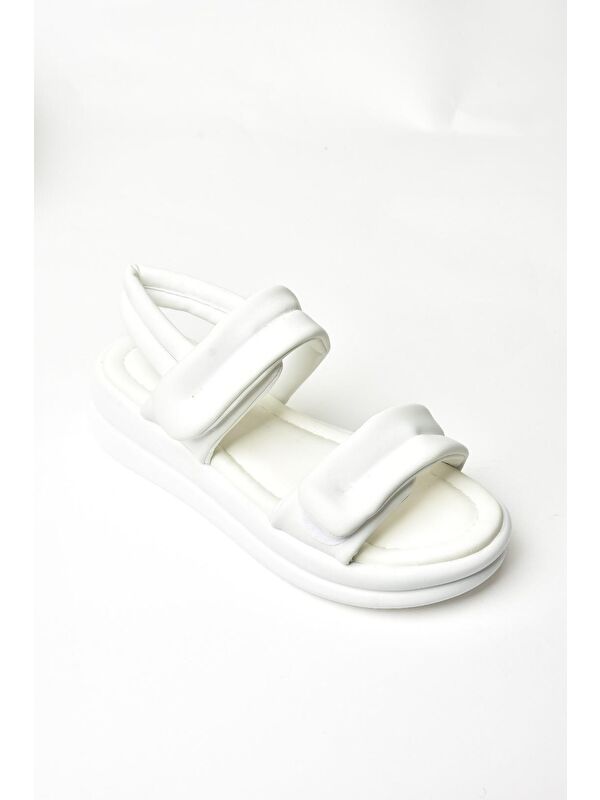 S9739104 Beyaz Kadın Sandalet - Görsel 3