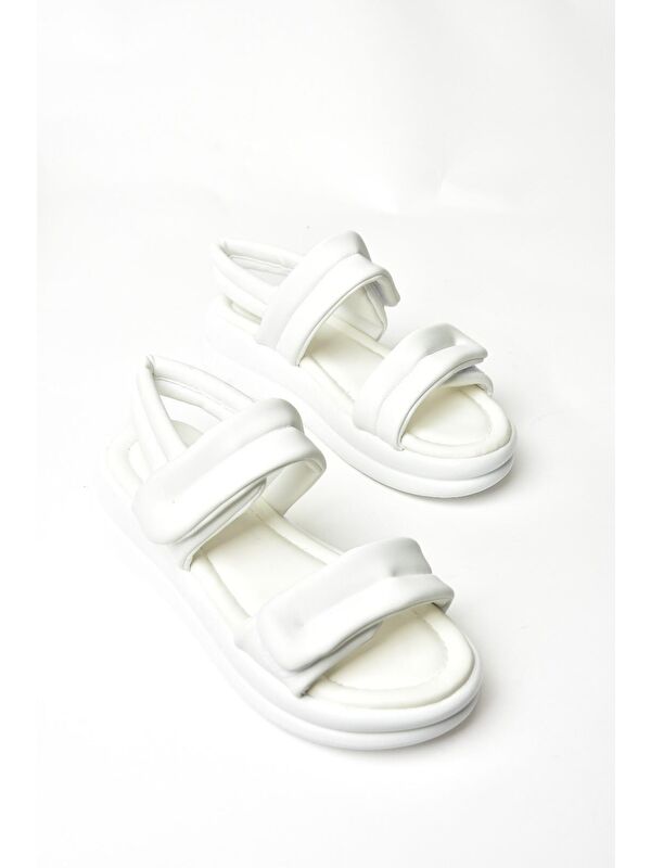 S9739104 Beyaz Kadın Sandalet - Görsel 4