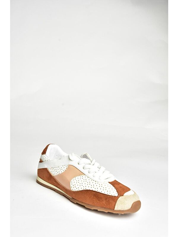 U9736573 Beyaz/Taba Kadın Sneakers - Görsel 3