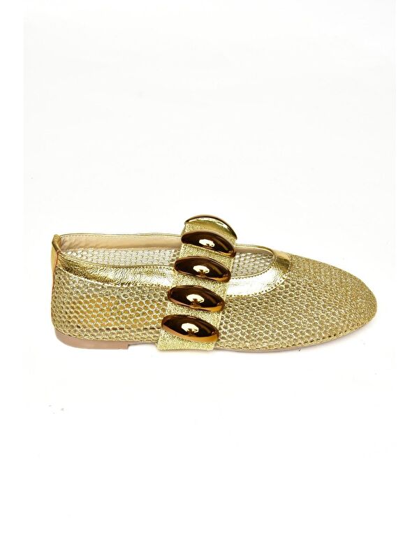 Fox Shoes S4766680 Altın Kadın Babet