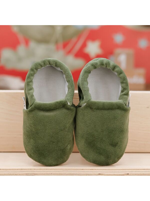 Kadife Bebek Patiği, Kaydırmaz Taban, Kreş Ayakkabısı Patik - Görsel 5