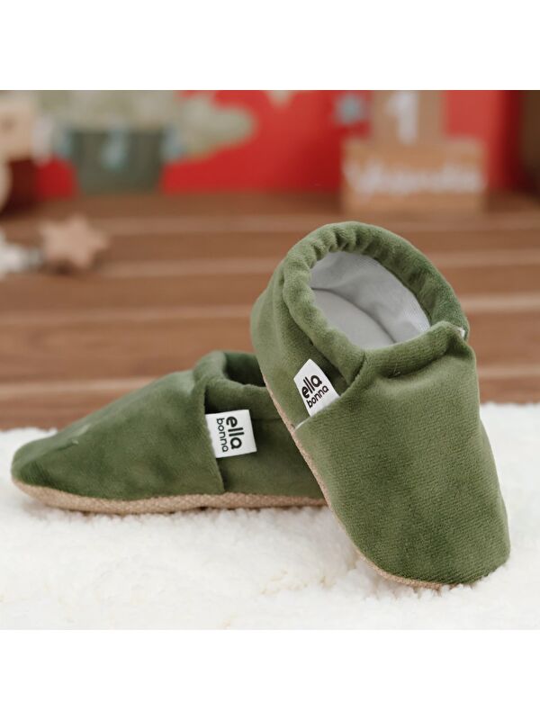 Kadife Bebek Patiği, Kaydırmaz Taban, Kreş Ayakkabısı Patik - Görsel 7