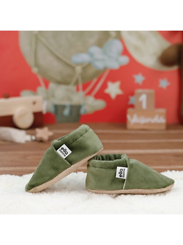 Kadife Bebek Patiği, Kaydırmaz Taban, Kreş Ayakkabısı Patik - Görsel 8