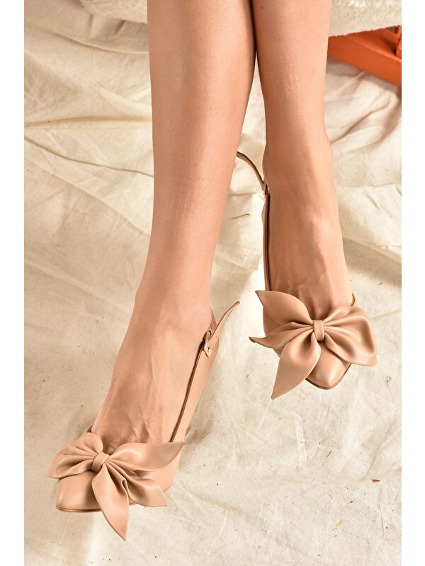 Ten Kurdele Detaylı Kadın Topuklu Ayakkabı K922164809 - Görsel 3