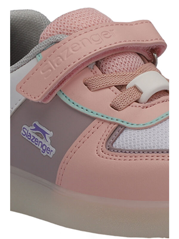 PERLE Kız Çocuk Cırt Cırtlı Beyaz / Pembe Sneaker - Görsel 5