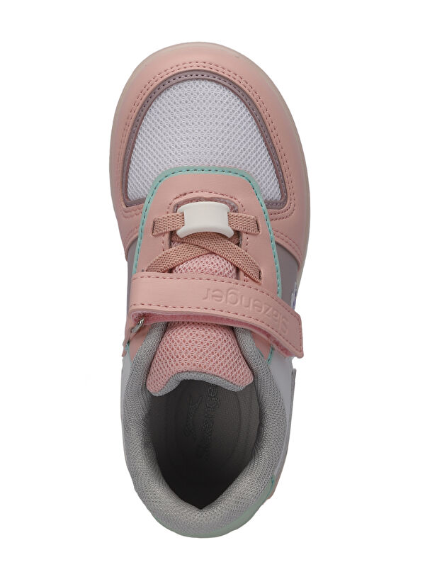 PERLE Kız Çocuk Cırt Cırtlı Beyaz / Pembe Sneaker - Görsel 6
