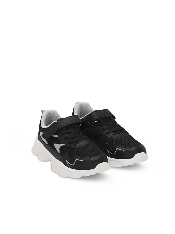 PARIS Unisex Çocuk Cırt Cırtlı Siyah Sneaker - Görsel 3