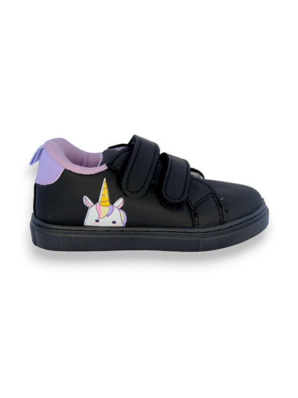 First Step Baskılı Siyah Cırt Cırtlı Kız Çocuk Günlük Sneaker Spor Ayakkabı-S-1006