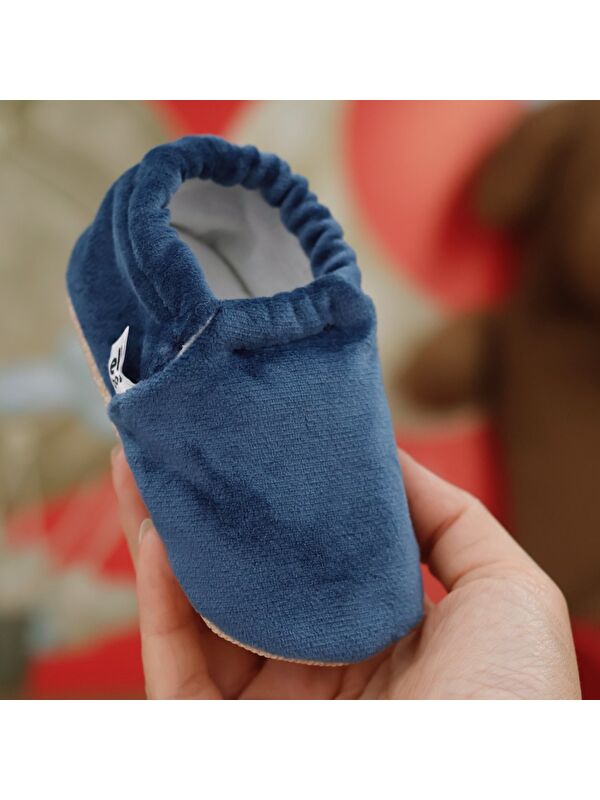 Kadife Bebek Patiği, Kaydırmaz Taban, Kreş Ayakkabısı Patik - Görsel 6