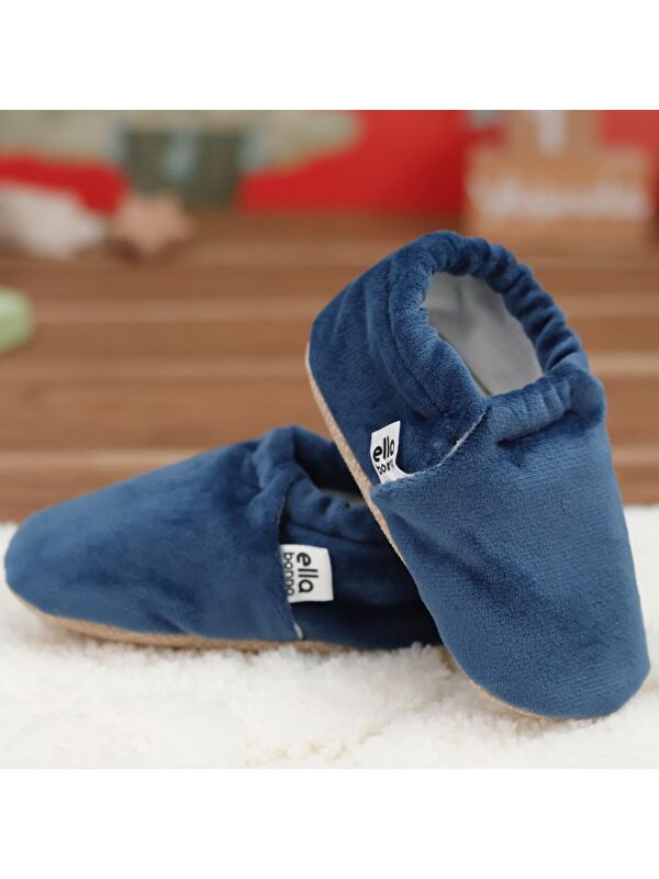 Kadife Bebek Patiği, Kaydırmaz Taban, Kreş Ayakkabısı Patik - Görsel 7