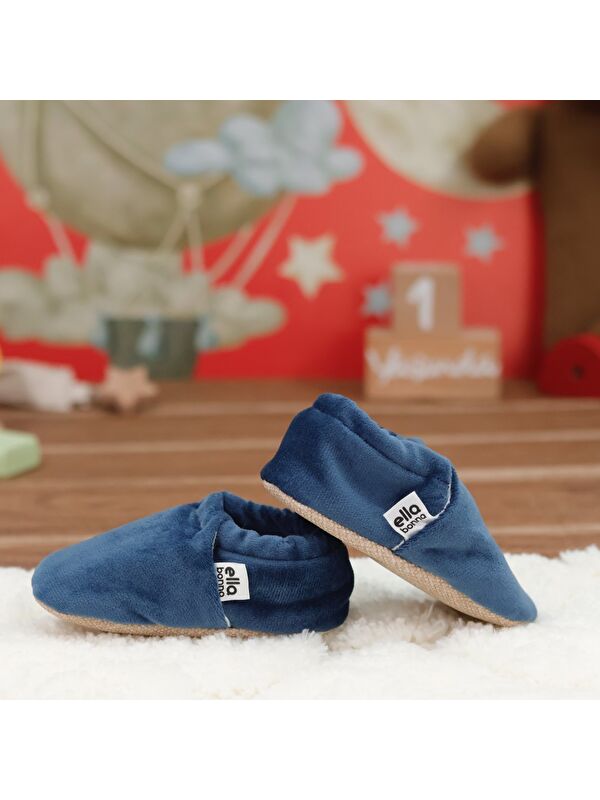 Kadife Bebek Patiği, Kaydırmaz Taban, Kreş Ayakkabısı Patik - Görsel 8