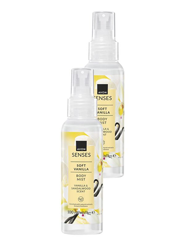 AVON Soft Vanilla Vanilya ve Sandal Ağacı Kokulu Vücut Spreyi 100 Ml. İkili Set