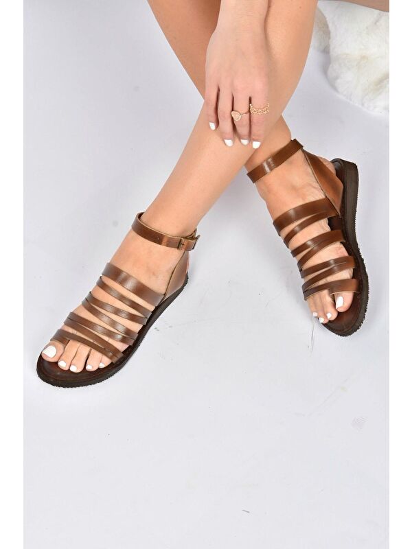 Taba Hakiki Deri Kadın Sandalet K374680403 - Görsel 3