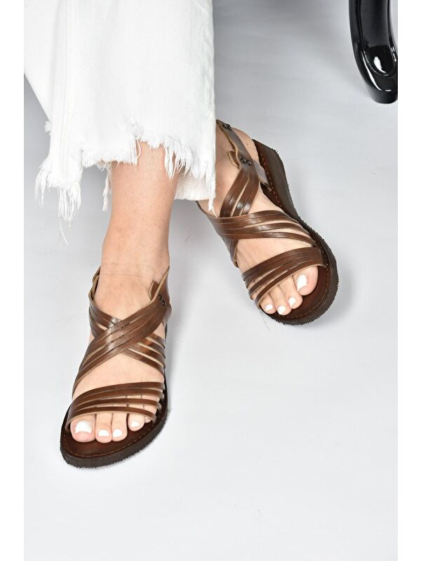 Taba Hakiki Deri Kadın Sandalet K374680503 - Görsel 3