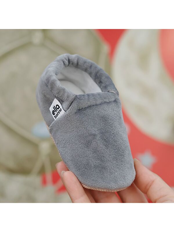 Kadife Bebek Patiği, Kaydırmaz Taban, Kreş Ayakkabısı Patik - Görsel 6