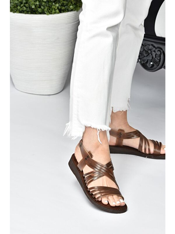 Taba Hakiki Deri Kadın Sandalet K374680503 - Görsel 4