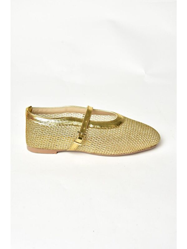 Fox Shoes S4764502 Altın Kadın Babet