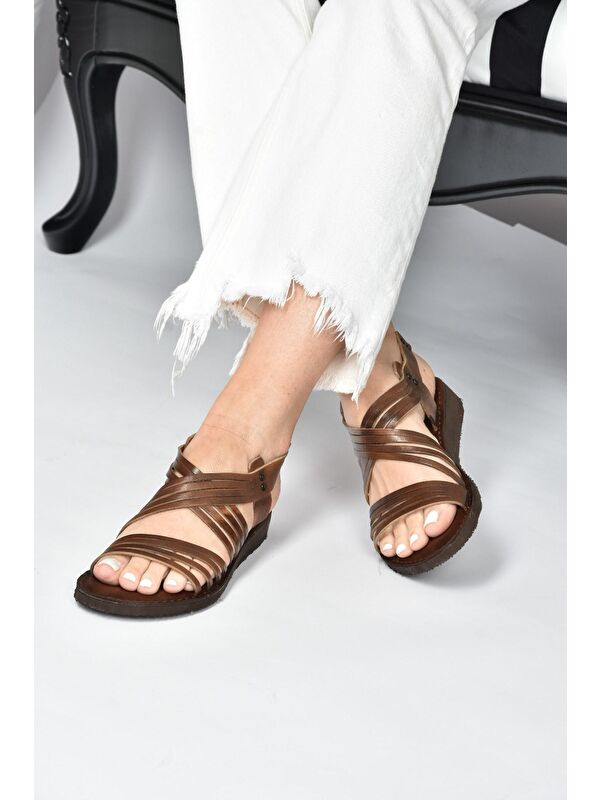 Taba Hakiki Deri Kadın Sandalet K374680503 - Görsel 5