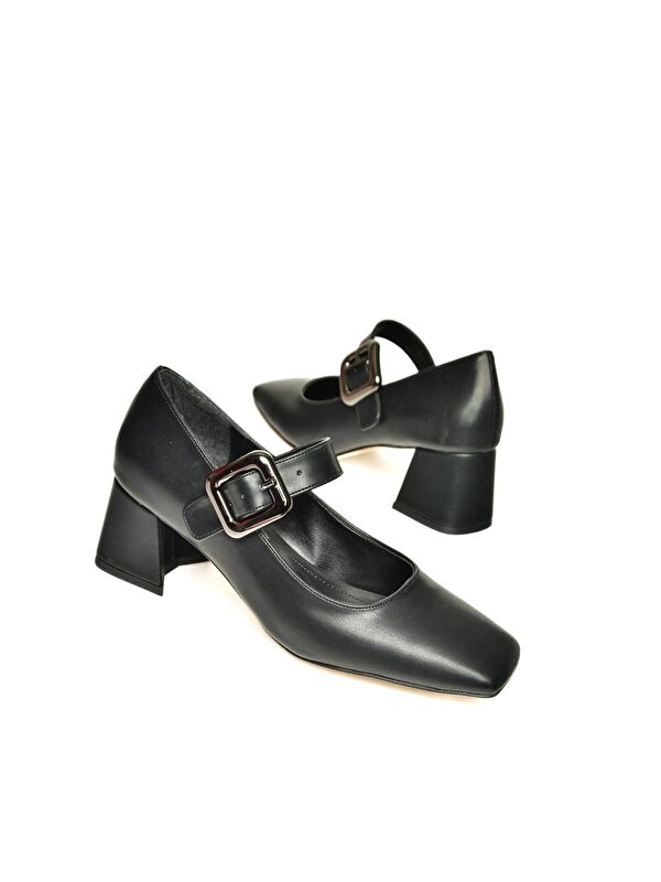 T5696132 Siyah Kadın Topuklu Ayakkabı - Görsel 4