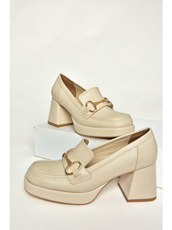 T5696138 Bej Kadın Topuklu Ayakkabı - Görsel 3