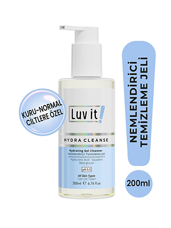 Luv it! Nemlendirme Etkili Yüz Temizleme Jeli Kuru-Normal Ciltler 200ml