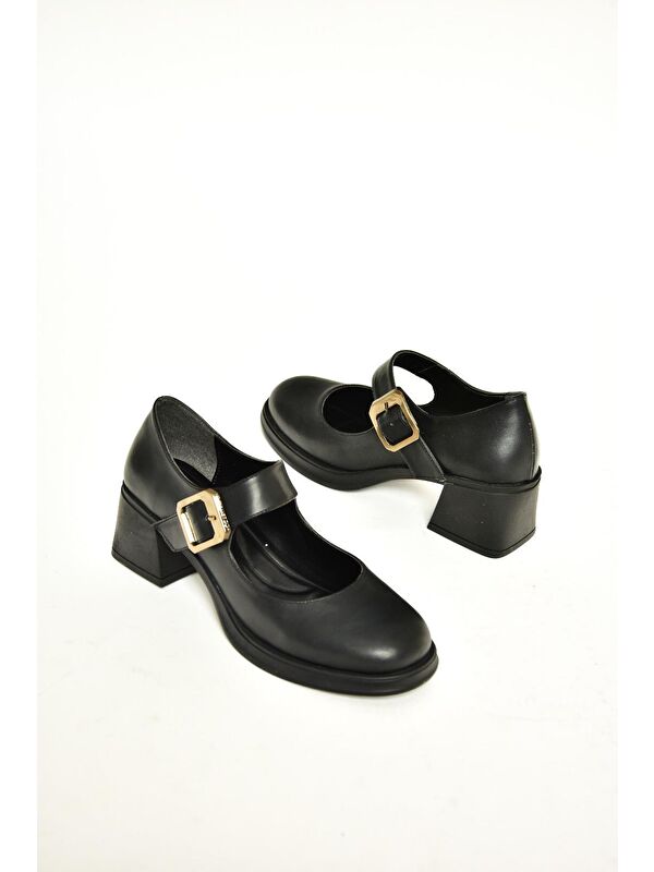 T8202360 Siyah Kadın Topuklu Ayakkabı - Görsel 5