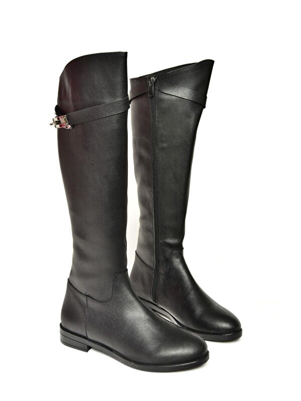 T848443409 Siyah Klasik Kadın Çizme - Görsel 4