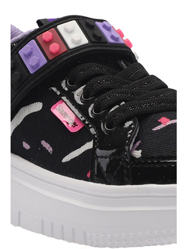 NUMANCIA Kız Çocuk Cırt Cırtlı Siyah / Mor Günlük Spor Ayakkabısı - Görsel 5